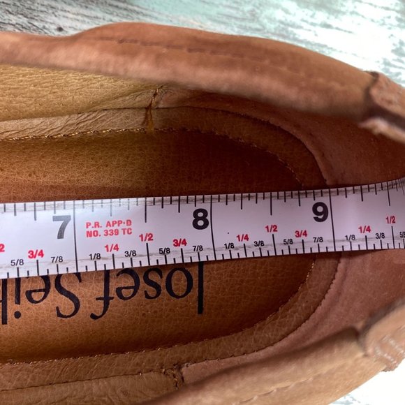 Josef Seibel Womens Size 6-6.5M Ballet Flat Shoe Brown Leather Studded Cap Toe - Picture 8 of 13